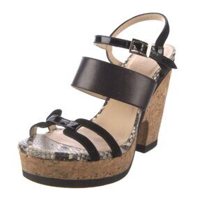 Jimmy Choo Leather Animal Print Espadrilles